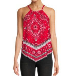 NO BOUNDARIES RED HANDKERCHIEF TOP